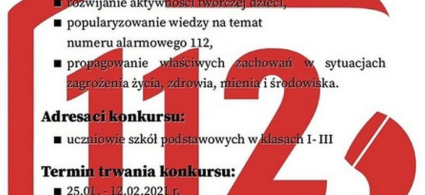 DDK organizuje konkurs plastyczny „112-uratuj życie”