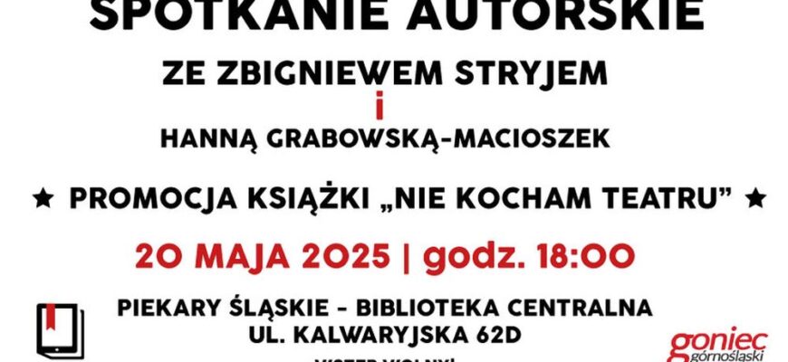 „Nie kocham teatru” – spotkanie autorskie w piekarskiej bibliotece