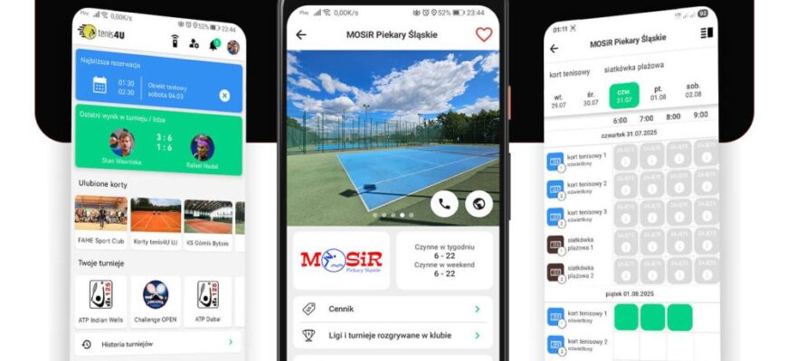 Rezerwacja kortów i boisk teraz tylko przez aplikację